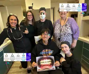 Happy Patient with the dental staffs